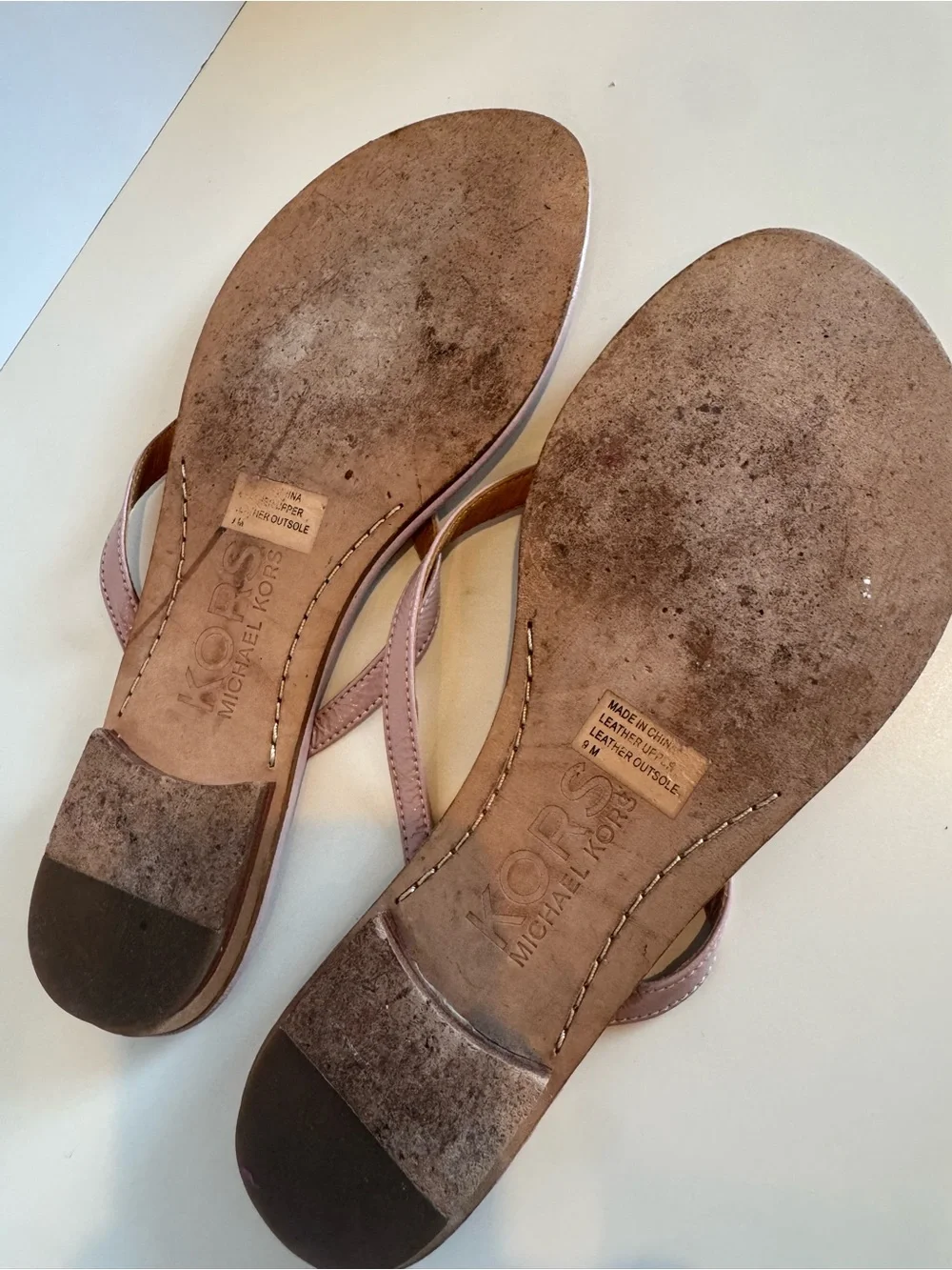 Michael Kors Pink Patent Thong Sandals